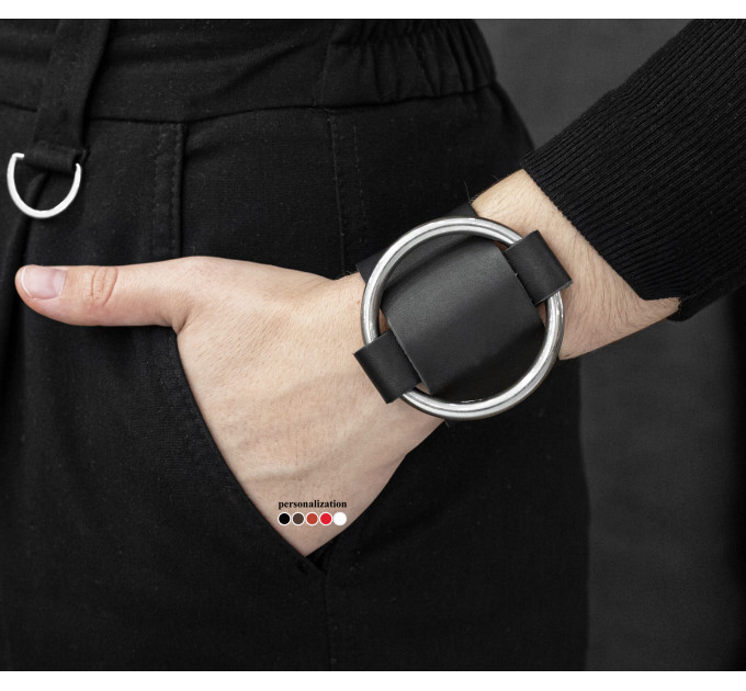 Leather cuff bracelet for men or women, code 3610