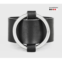 Leather cuff bracelet for men or women, code 3611