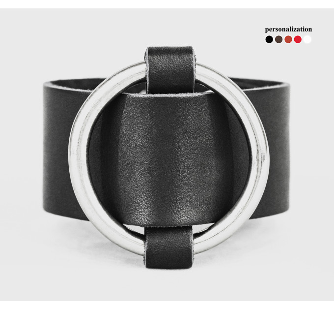 Leather cuff bracelet for men or women, code 3611