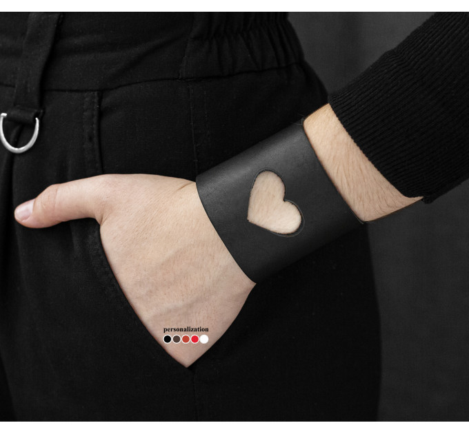 Leather cuff bracelet for men or women, code 3620