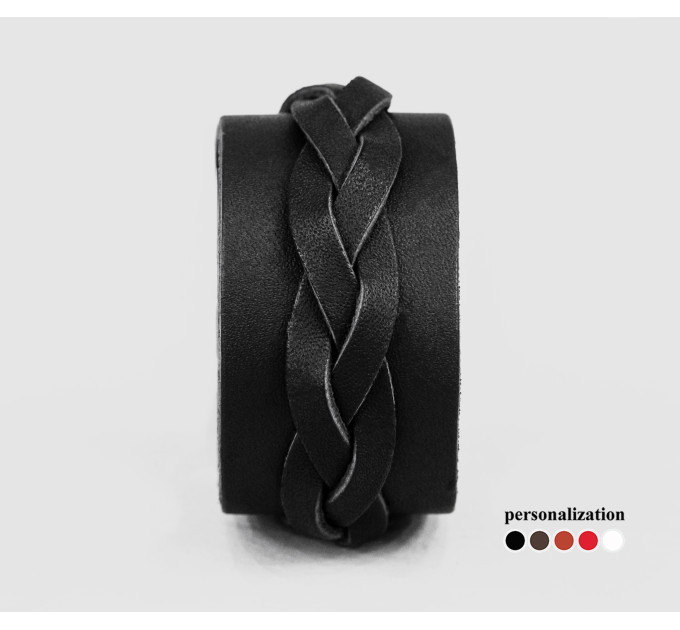 Leather cuff bracelet for men or women, code 3631