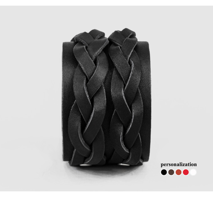 Leather cuff bracelet for men or women, code 3632