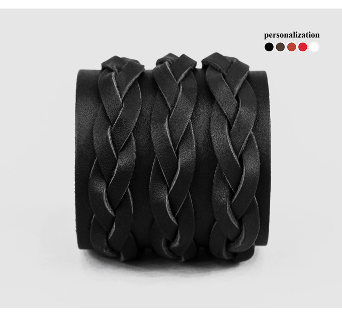 Leather cuff bracelet for men or women, code 3633