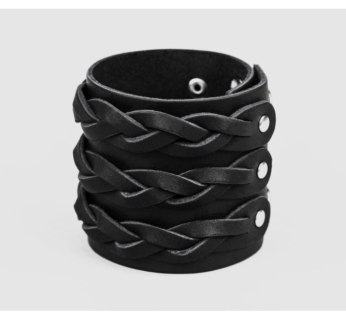 Leather cuff bracelet for men or women, code 3633