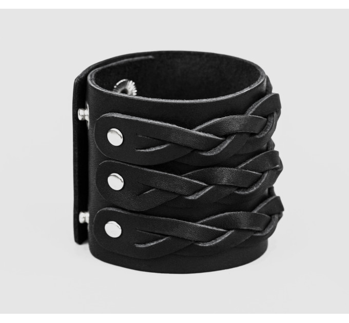 Leather cuff bracelet for men or women, code 3633