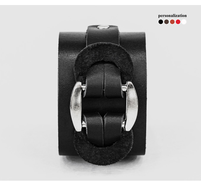 Leather cuff bracelet for men or women, code 3745