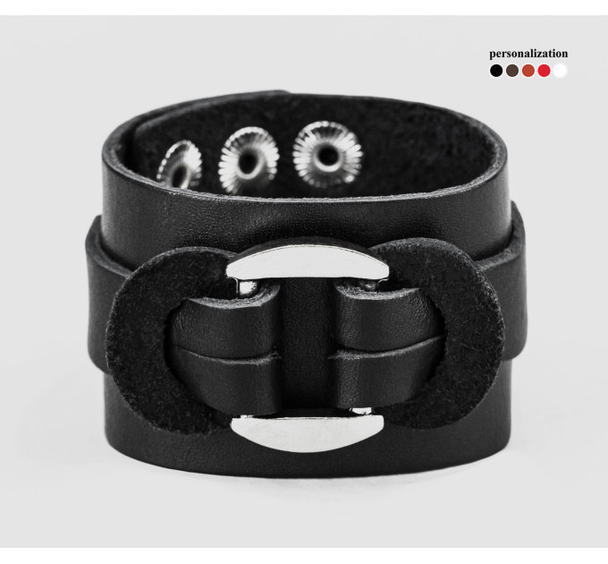 Leather cuff bracelet for men or women, code 3745