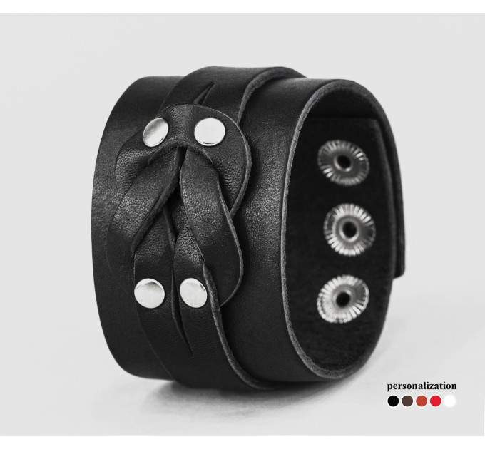 Leather cuff bracelet for men or women, code 3780
