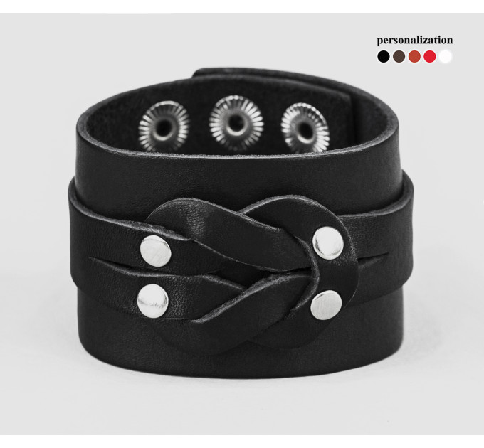 Leather cuff bracelet for men or women, code 3780