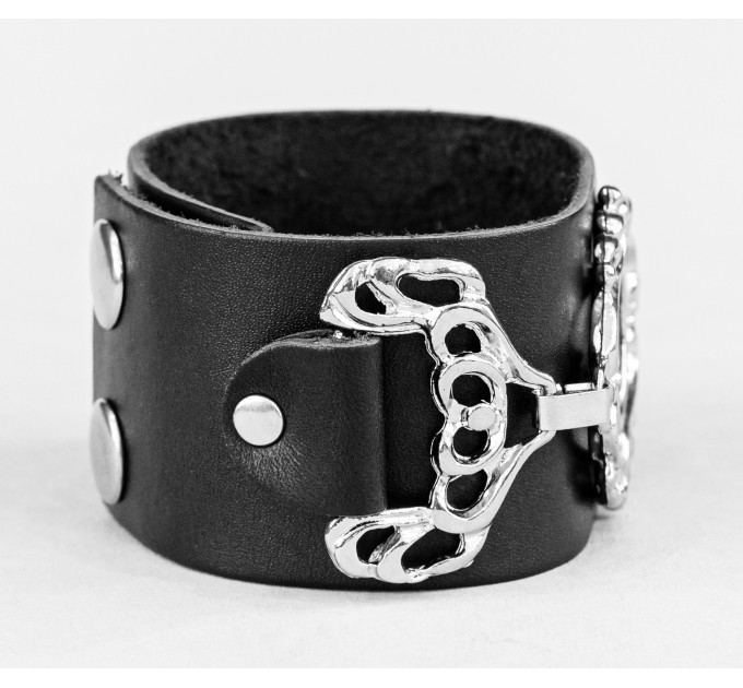 Leather cuff bracelet for men or women, code 3901