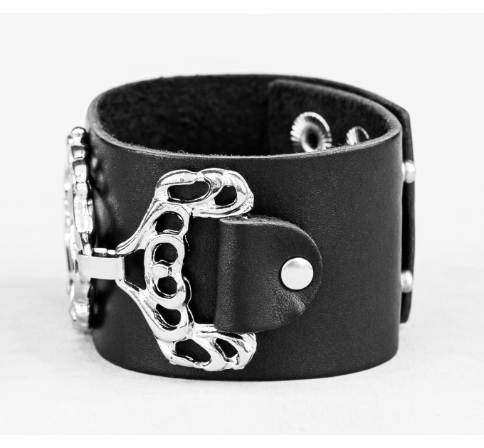 Leather cuff bracelet for men or women, code 3901