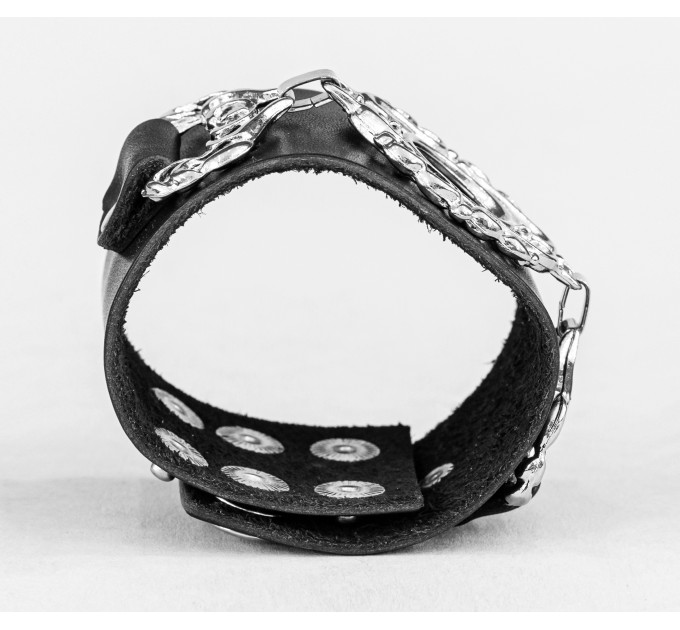 Leather cuff bracelet for men or women, code 3901