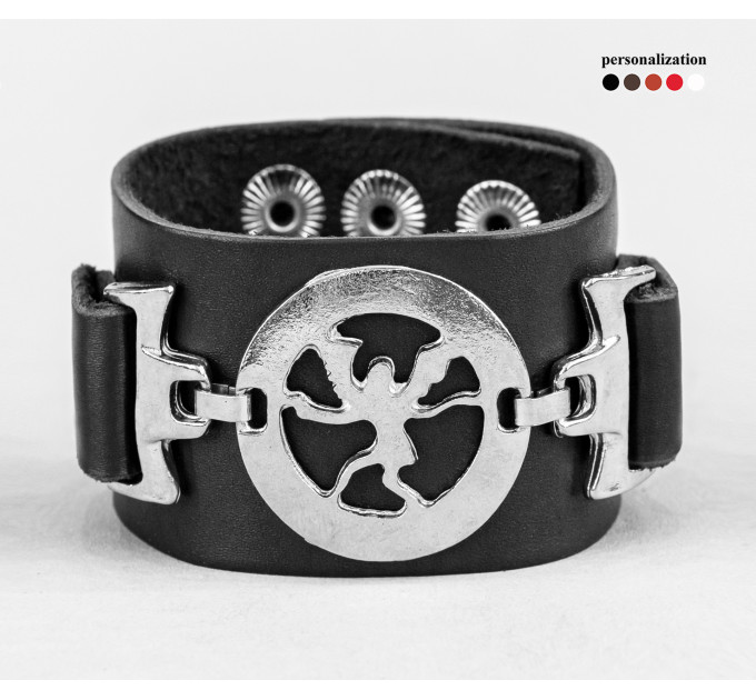 Leather cuff bracelet for men or women, code 3902