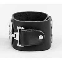 Leather cuff bracelet for men or women, code 3902