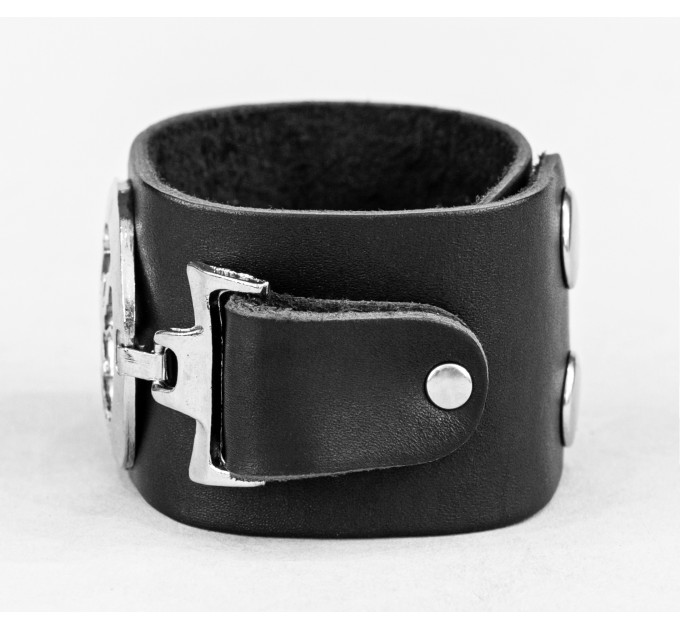 Leather cuff bracelet for men or women, code 3902