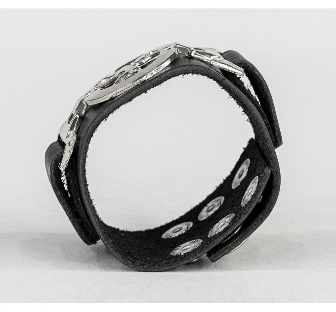 Leather cuff bracelet for men or women, code 3902