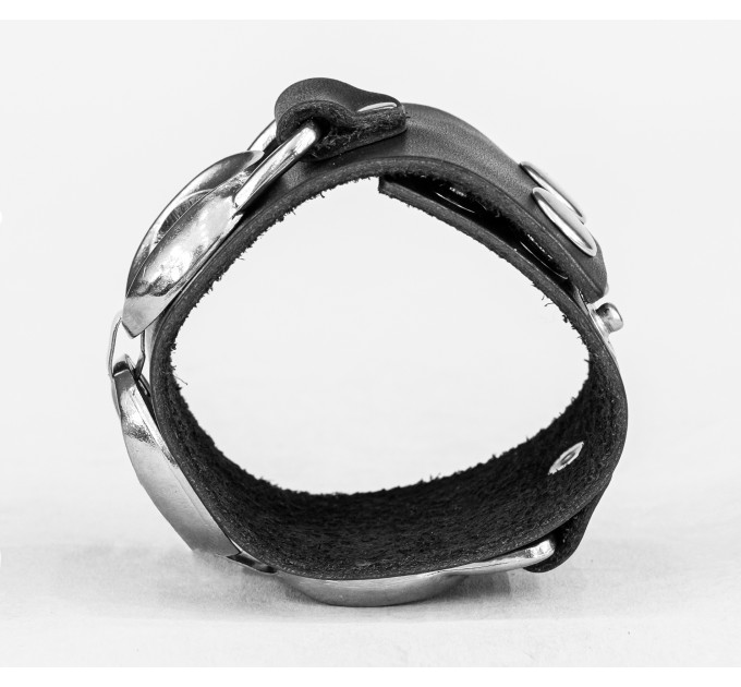 Leather cuff bracelet for men or women, code 3903