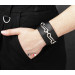 Leather cuff bracelet for men or women, code 3906