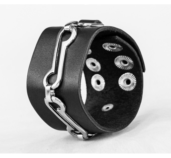 Leather cuff bracelet for men or women, code 3906