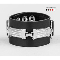 Leather cuff bracelet for men or women, code 3907
