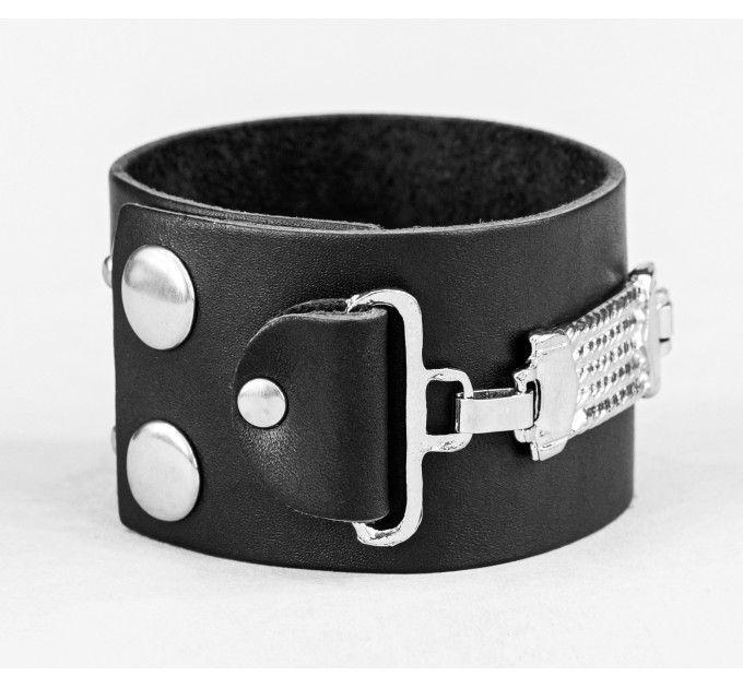 Leather cuff bracelet for men or women, code 3907