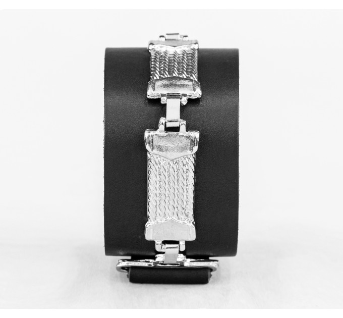 Leather cuff bracelet for men or women, code 3907