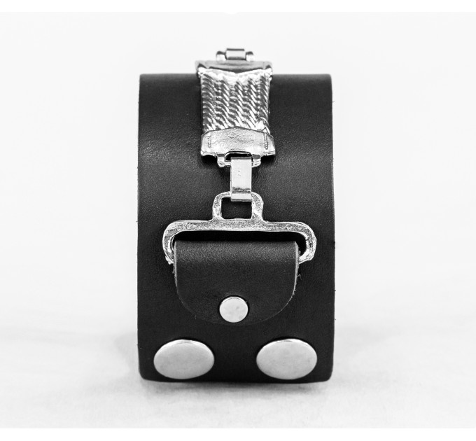 Leather cuff bracelet for men or women, code 3907