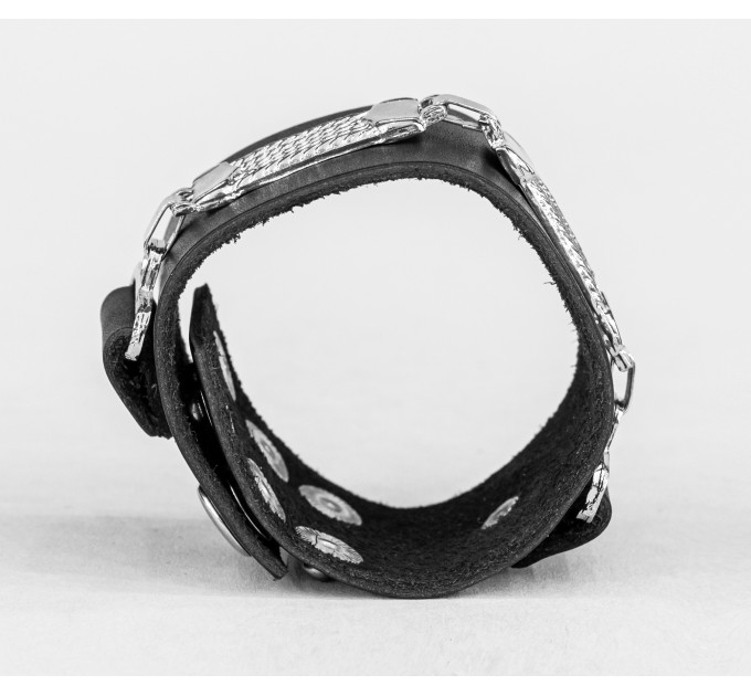 Leather cuff bracelet for men or women, code 3907
