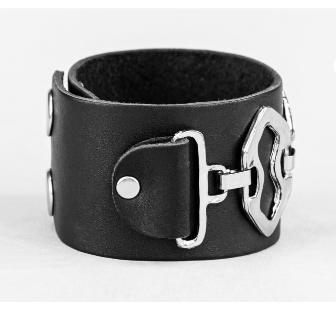 Leather cuff bracelet for men or women, code 3908