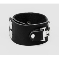 Leather cuff bracelet for men or women, code 3913