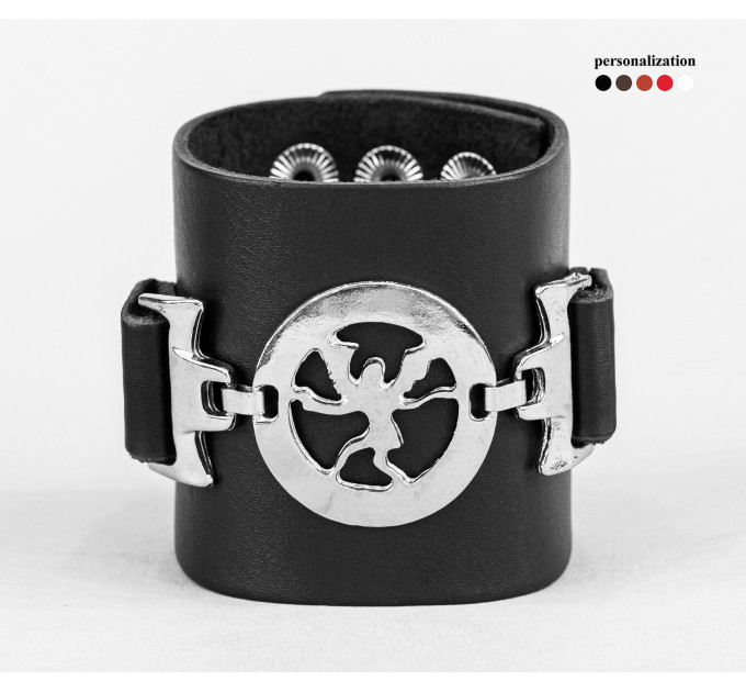Leather cuff bracelet for men or women, code 3920