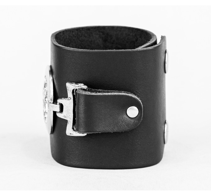 Leather cuff bracelet for men or women, code 3920