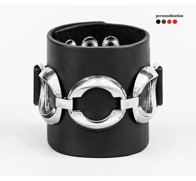 Leather cuff bracelet for men or women, code 3921