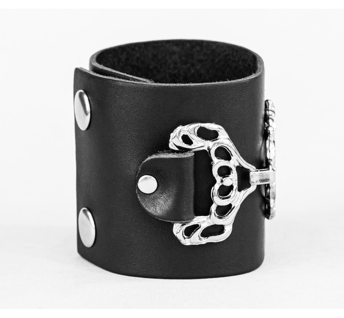 Leather cuff bracelet for men or women, code 3922