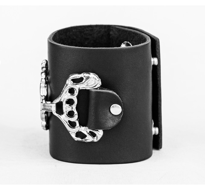 Leather cuff bracelet for men or women, code 3922