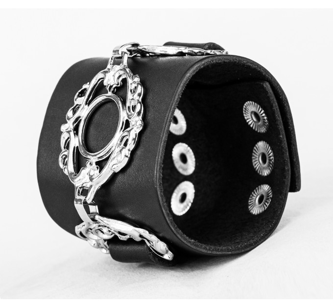Leather cuff bracelet for men or women, code 3922