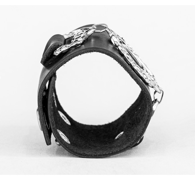 Leather cuff bracelet for men or women, code 3922