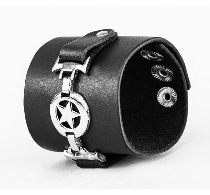 Leather cuff bracelet for men or women, code 3923