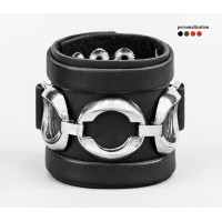 Leather cuff bracelet for men or women, code 3930