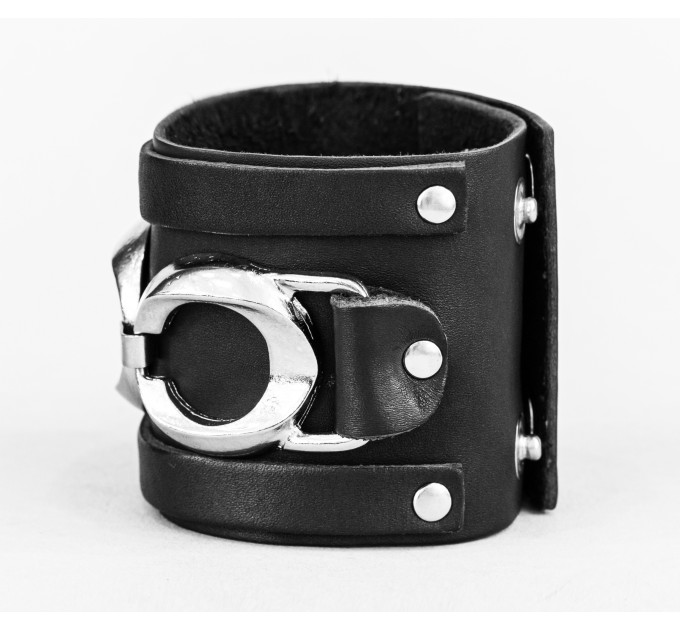 Leather cuff bracelet for men or women, code 3930