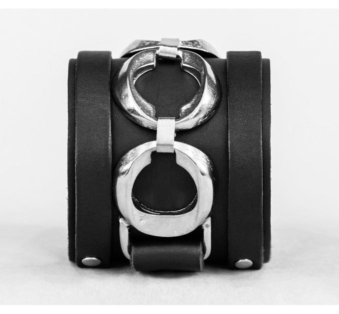 Leather cuff bracelet for men or women, code 3930