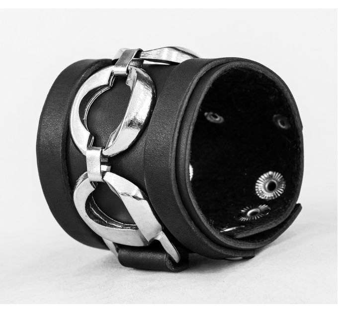 Leather cuff bracelet for men or women, code 3930