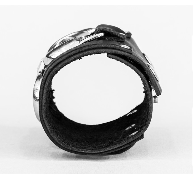 Leather cuff bracelet for men or women, code 3930