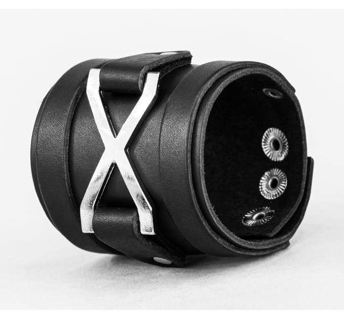 Leather cuff bracelet for men or women, code 3931