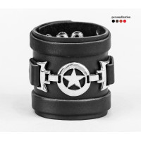 Leather cuff bracelet for men or women, code 3932