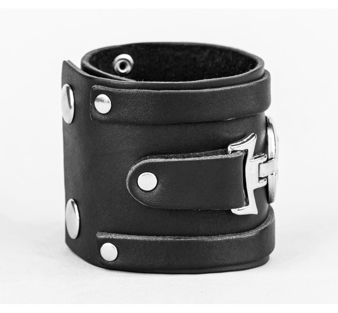Leather cuff bracelet for men or women, code 3932