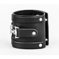 Leather cuff bracelet for men or women, code 3932