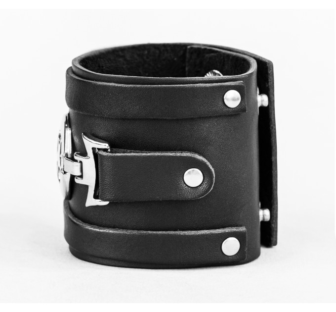 Leather cuff bracelet for men or women, code 3932