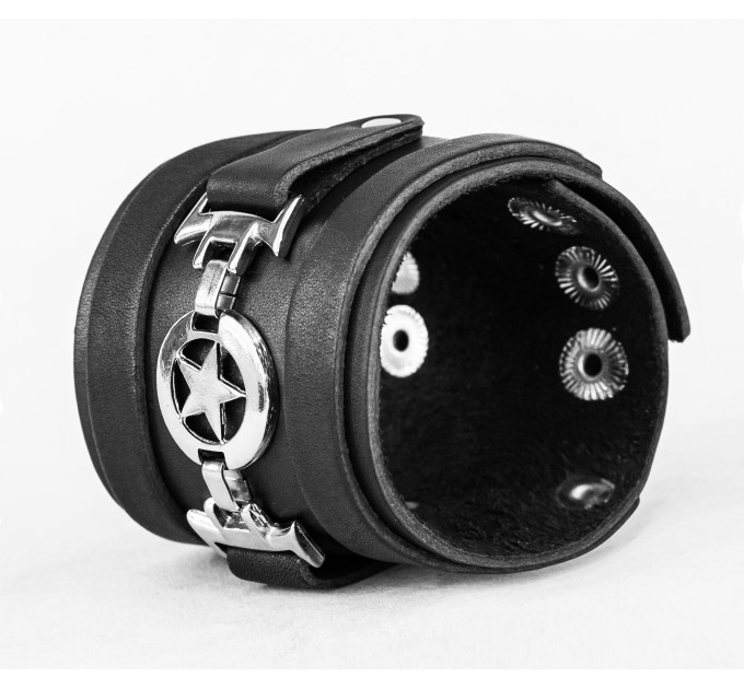 Leather cuff bracelet for men or women, code 3932