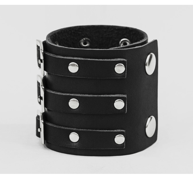 Leather cuff bracelet for men or women, code 4008